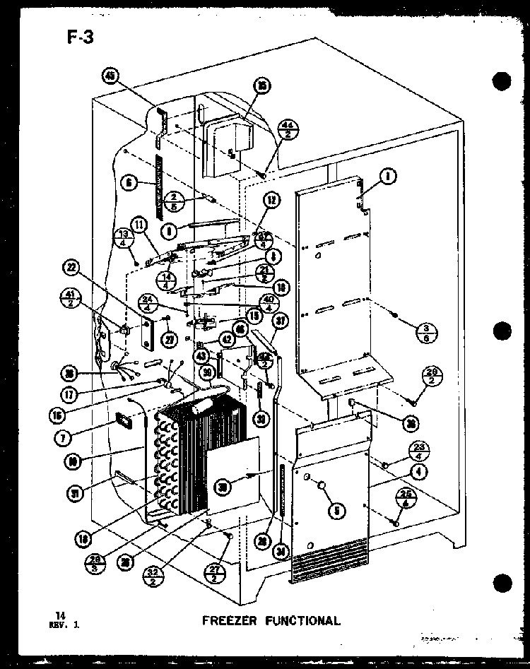 Freezer Functional Diagram and Parts List for SL22F-P75400-13W  Amana Refrigerator