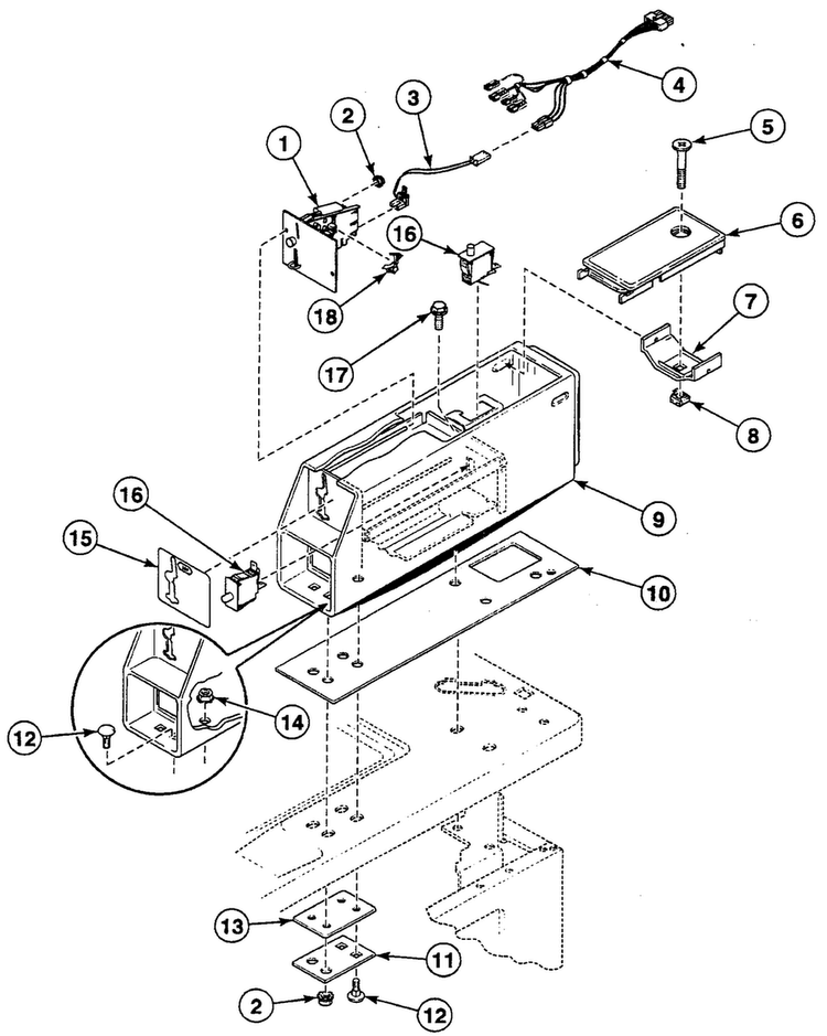 Timer Case Diagram and Parts List for SWTH20LN  Speed Queen Washer
