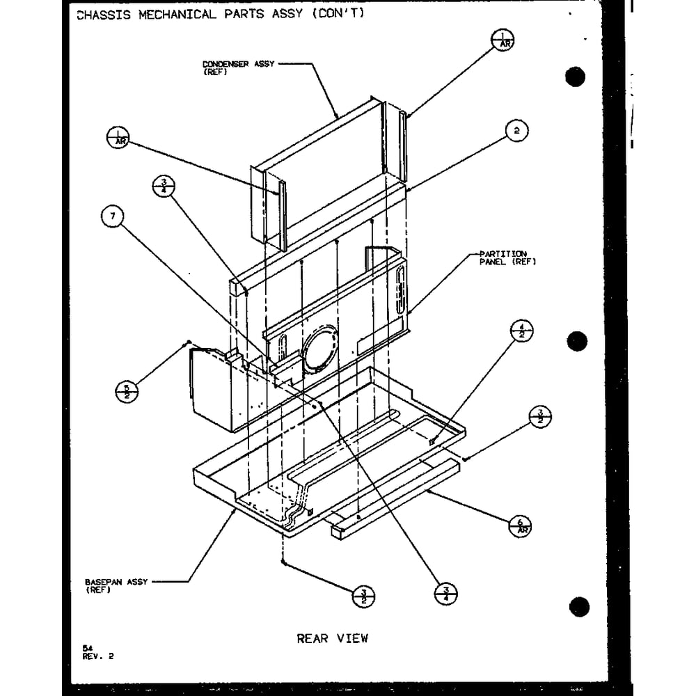 Chassis Mechanical Parts Assy 1 Diagram and Parts List for PTC12400EC P9872415R Amana Air Conditioner