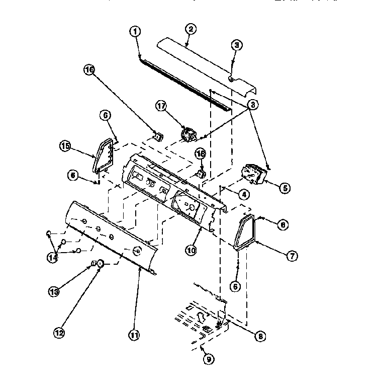 Graphic Panel, Control Mounting Plate And Controls Diagram and Parts List for LW8252W2 PLW8252W2B Amana Washer