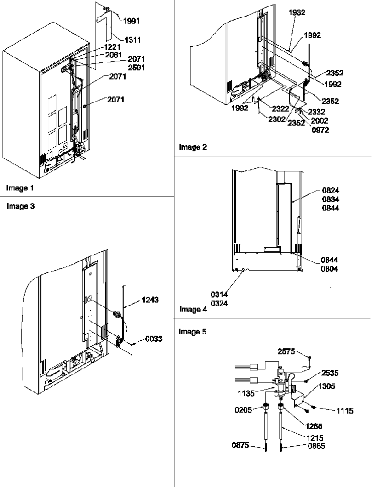 Cabinet Back Diagram and Parts List for SBD522VE-P1320303WE  Amana Refrigerator