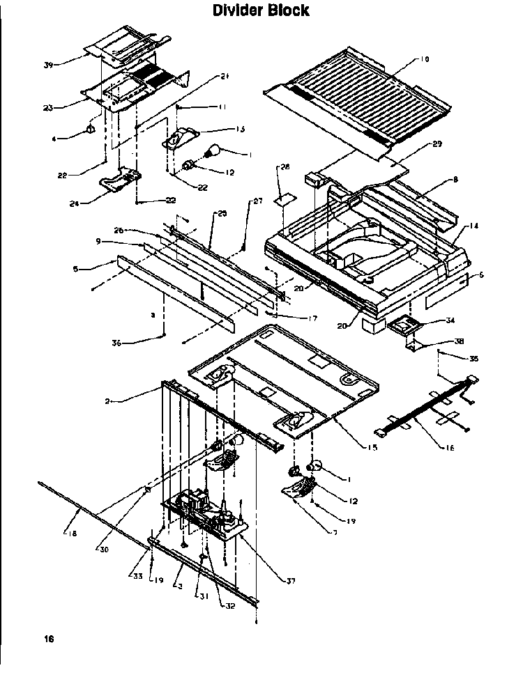 Divider Block Diagram and Parts List for TA18S2W-P1194501WW  Amana Refrigerator