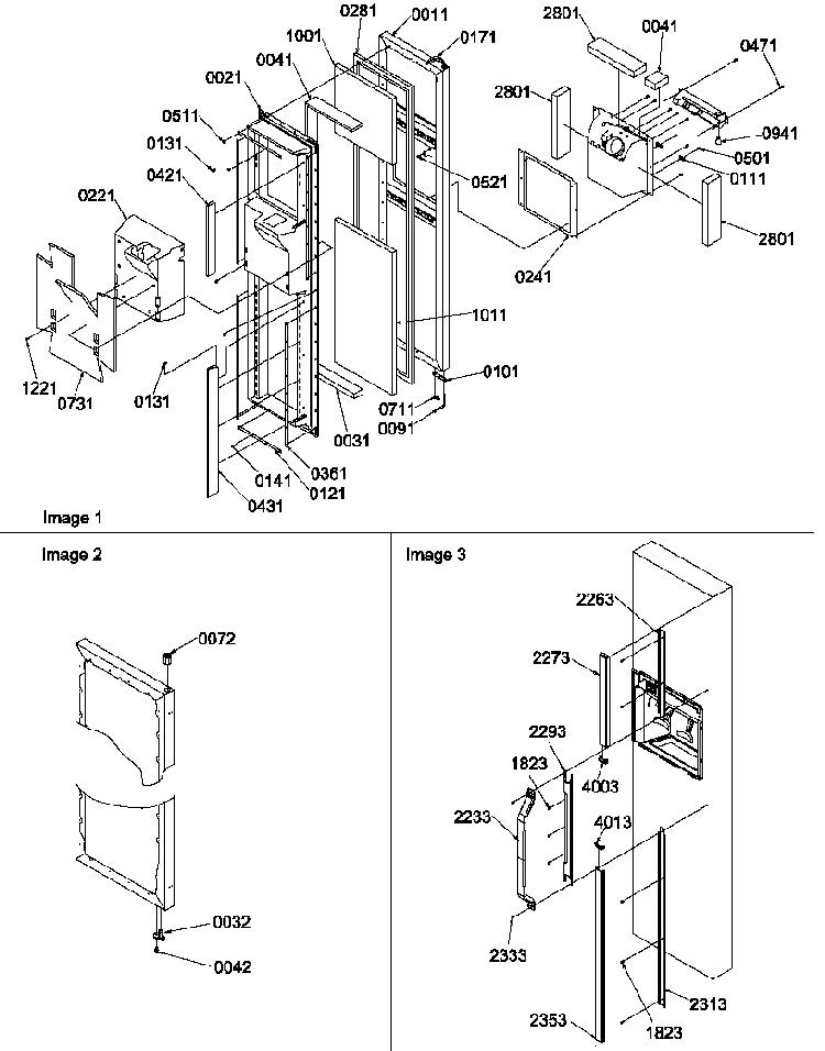 Freezer Door Diagram and Parts List for SXD520TW-P1310001WW  Amana Refrigerator