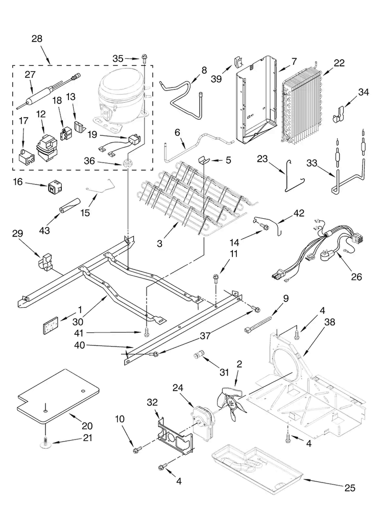 Unit Parts Diagram and Parts List for MSD2550VES00  Maytag Refrigerator