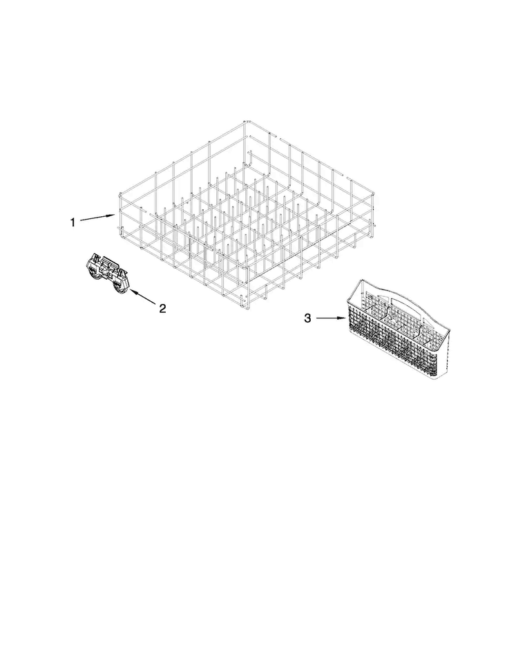 Lower Rack Parts Diagram and Parts List for MDB4709PAM0  Maytag Dishwasher