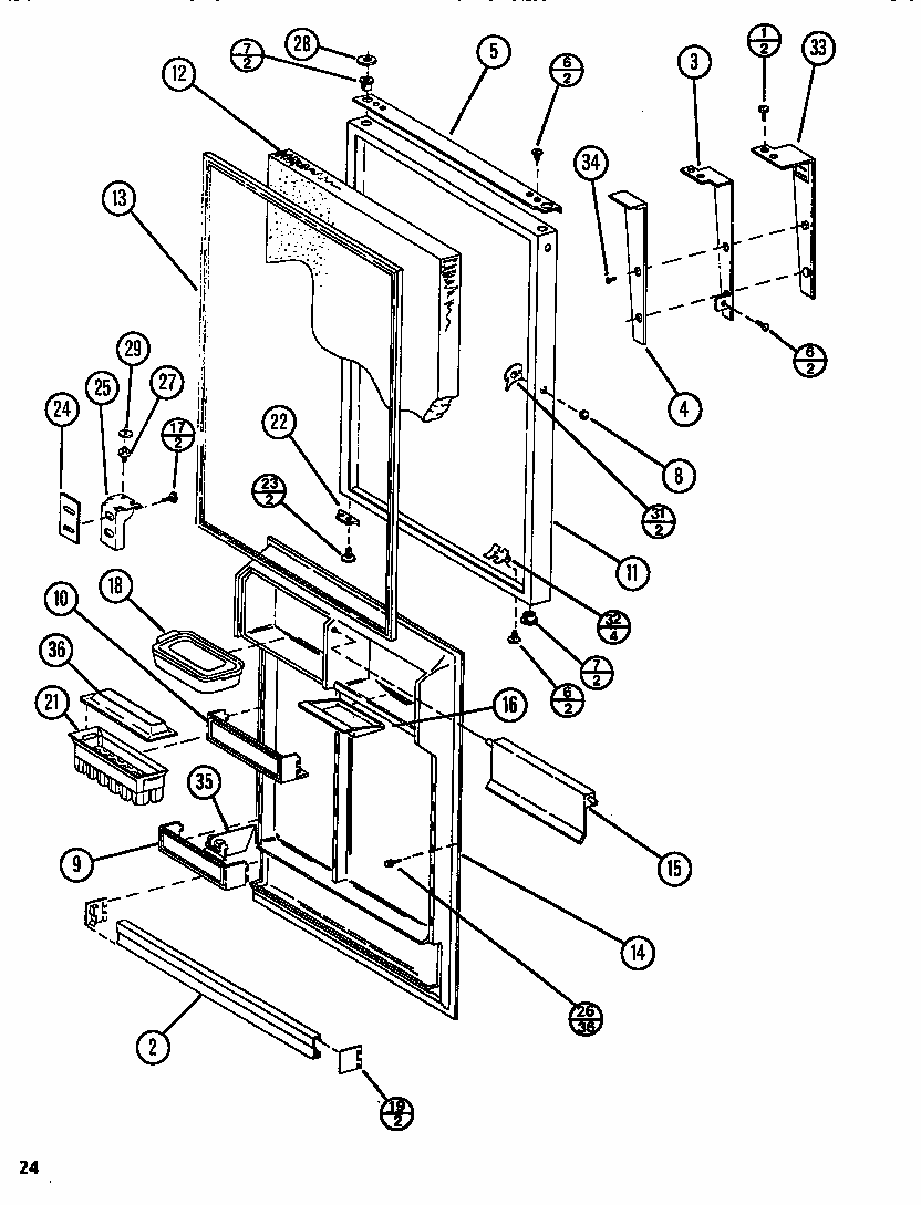 Door (tl20n/p1106213w) (tl20n/p1106214w) (tli20n/p1106222w) (tli20n/p1106223w) Diagram and Parts List for TL18N-P1106211W  Amana Refrigerator
