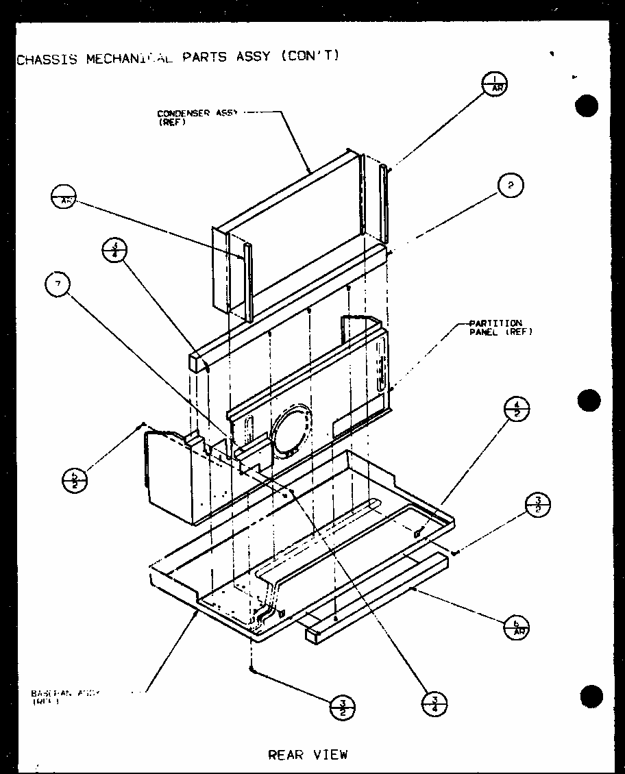 Chassis Mechanical Parts Assy (con^t) (pth07400er/p9872101r) (pth07300er/p9812601r) Diagram and Parts List for PTH12300ER P9812615R Amana Air Conditioner