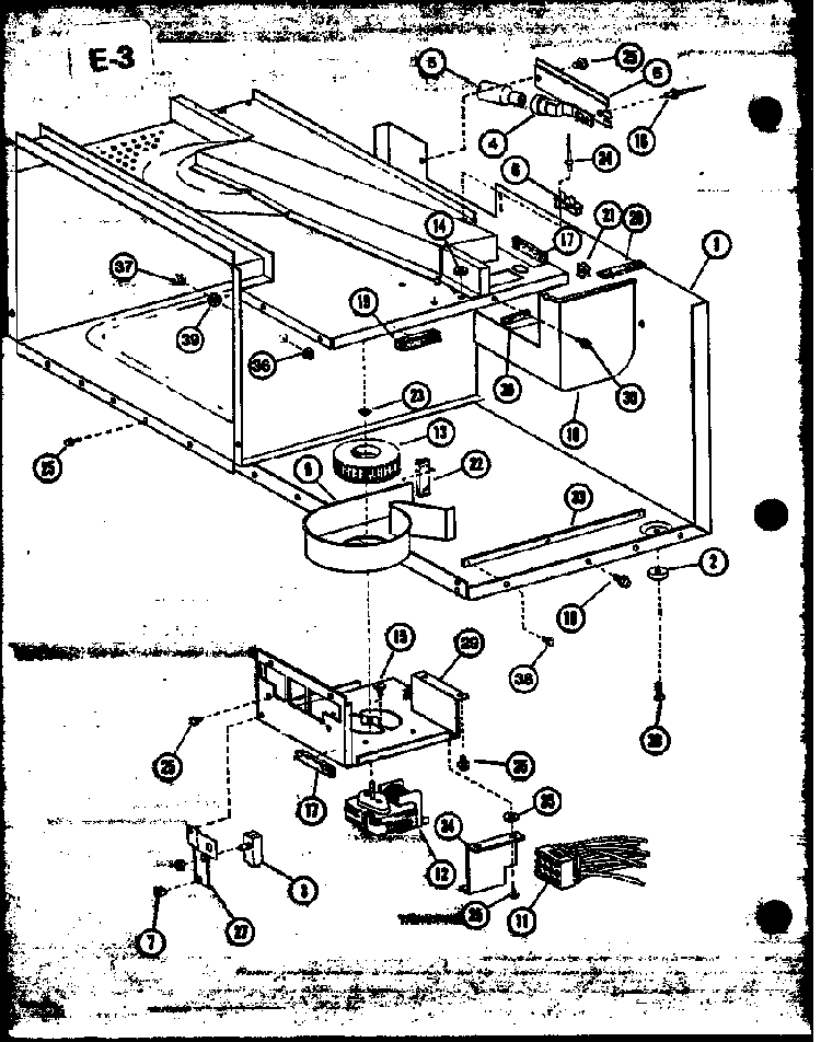 Blower Assembly Diagram and Parts List for RL6-10 P76382-2M Amana Microwave