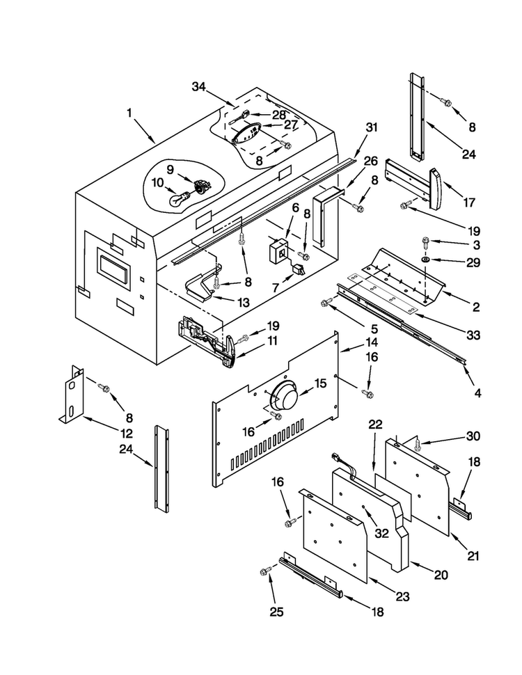 Freezer Liner Parts Diagram and Parts List for JB36NXFXLW02  Jenn-Air Refrigerator