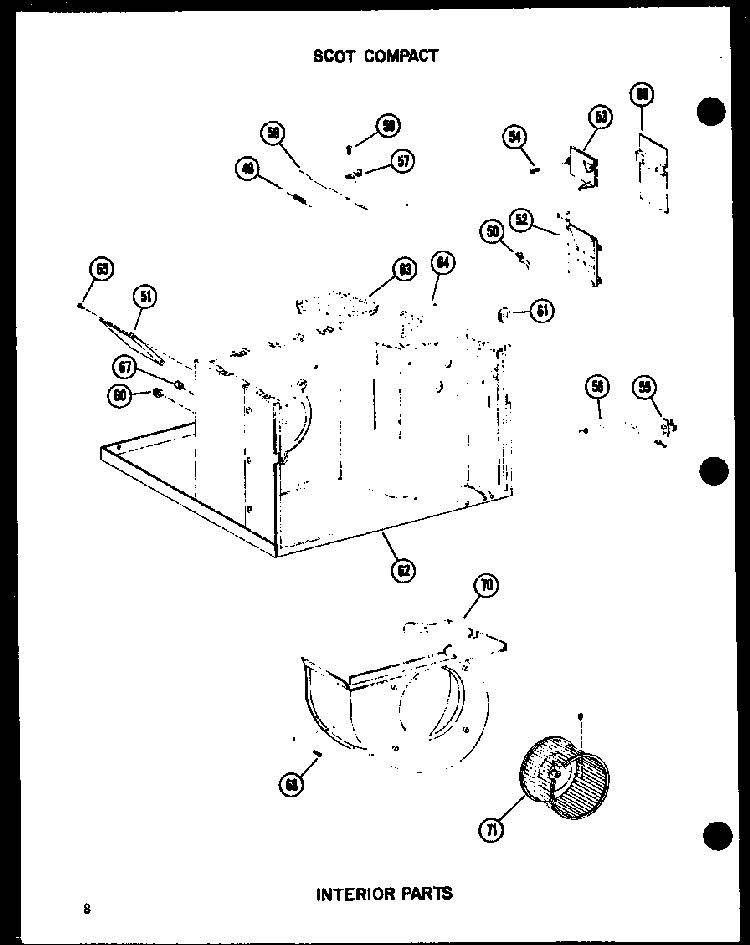 Interior Parts Diagram and Parts List for 12-2MW P54974-24R Amana Air Conditioner