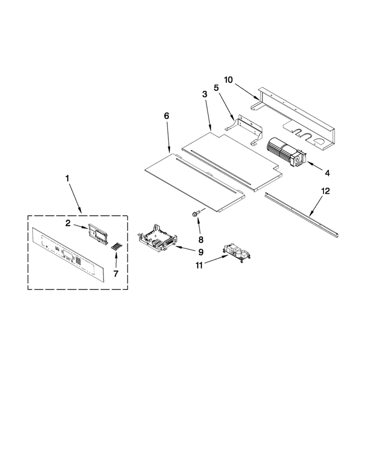 Control Panel Parts Diagram and Parts List for JMW2430WW02  Jenn-Air Microwave