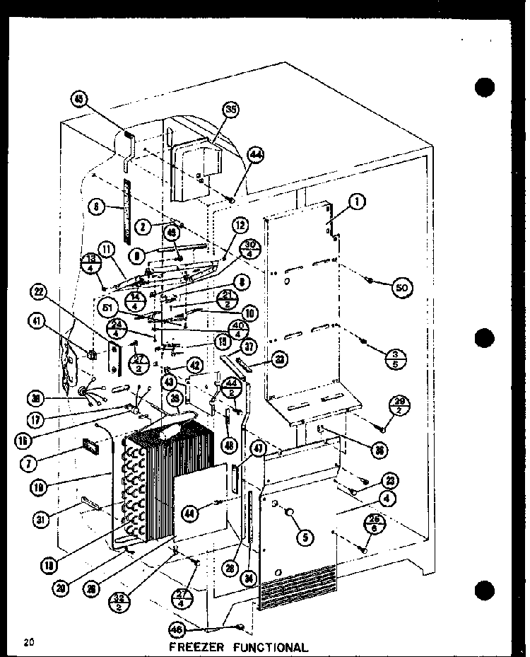 Freezer Functional Diagram and Parts List for SRI19F-L-P7700004WL  Amana Refrigerator