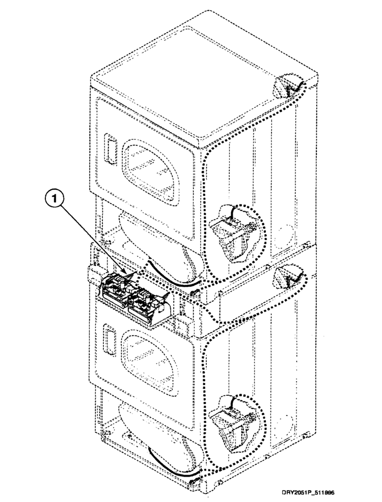 Harnesses 1 Diagram and Parts List for SSEY07WF1500  Speed Queen Dryer