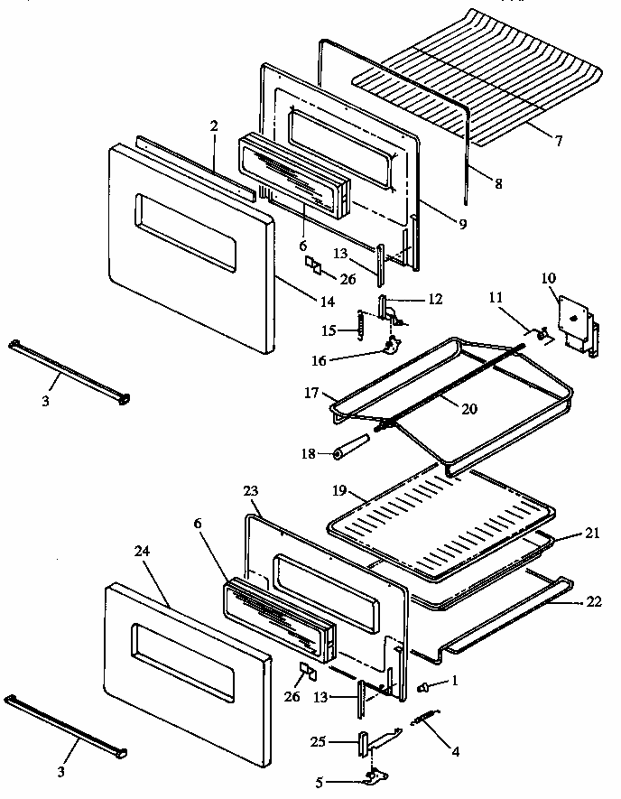 Oven And Broilers (rws-rxs) Diagram and Parts List for RWS214UD P1132442ND Caloric Wall Oven