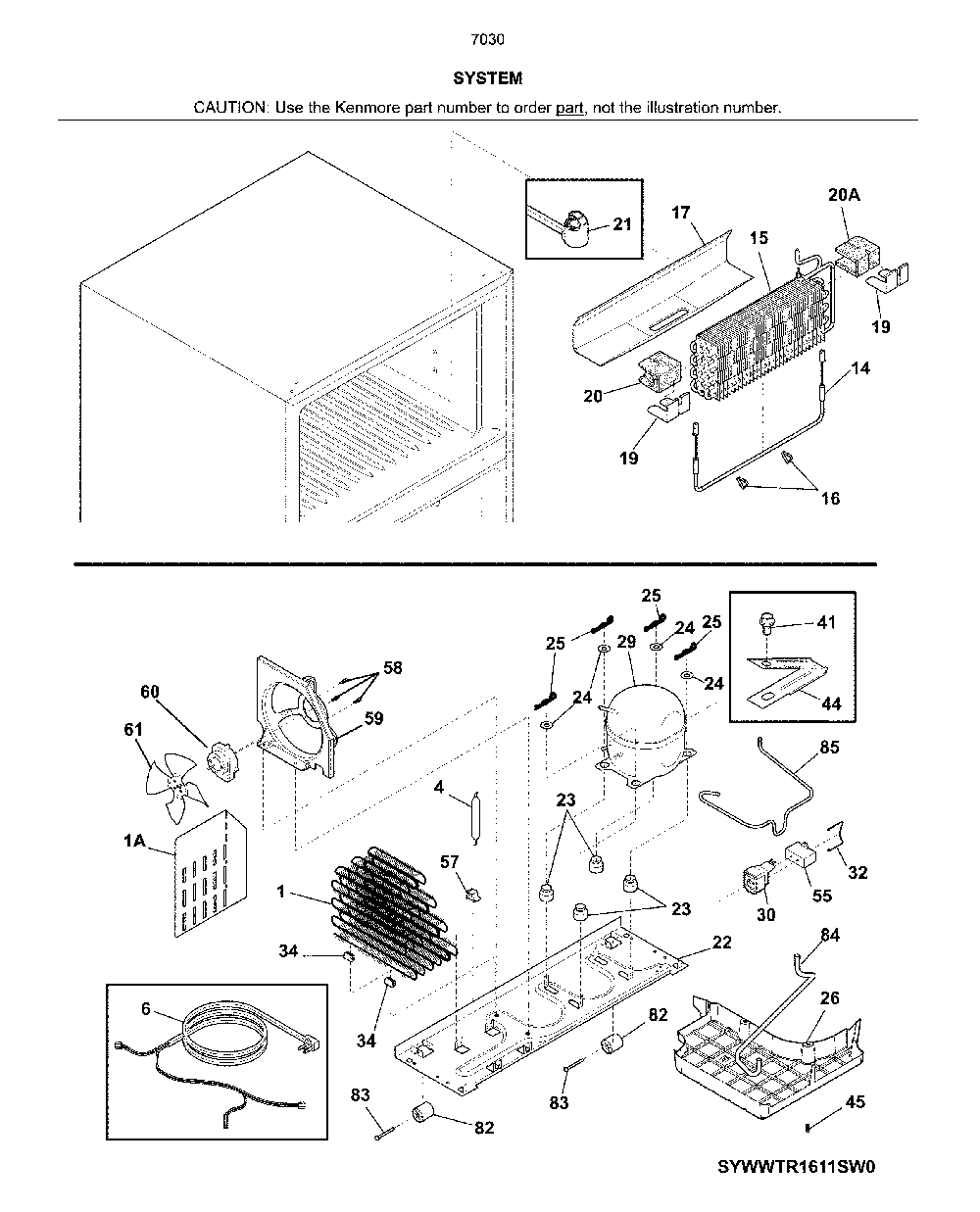 System Diagram and Parts List for 25370302612  Kenmore Refrigerator
