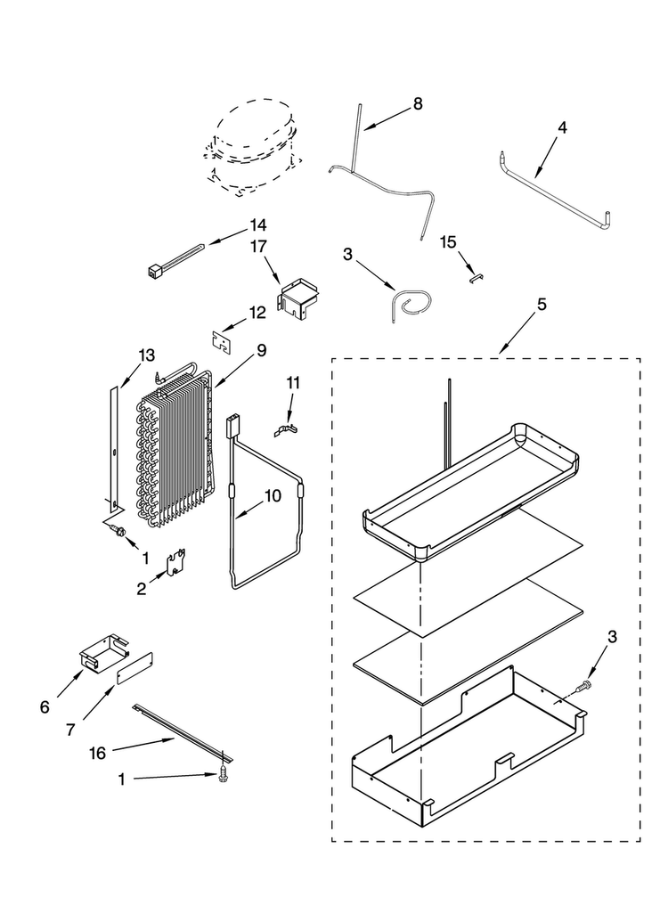 Lower Unit And Tube Parts Diagram and Parts List for JS42NXFXDW00  Jenn-Air Refrigerator