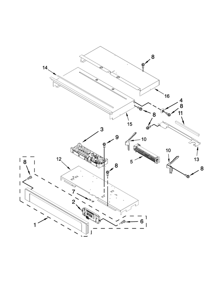 Control Panel Parts Diagram and Parts List for AWO6317SFB00  Amana Wall Oven