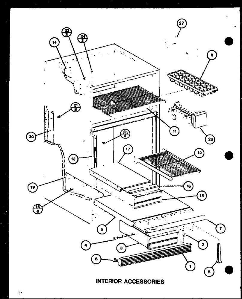 Interior Accessories 2 Diagram and Parts List for IC3H-P7621307W-TM  Amana Refrigerator