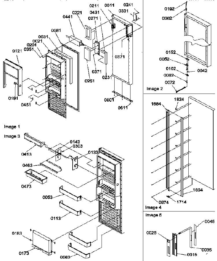 Refrigerator Door Diagram and Parts List for SRDE27TPW-P1190603WW  Amana Refrigerator