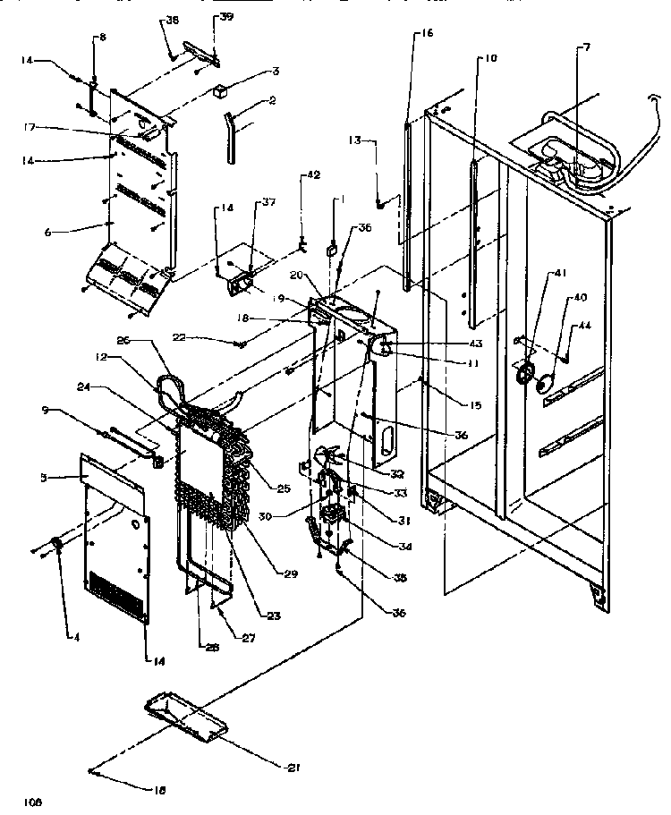 Evaporator & Air Handling Diagram and Parts List for SXD520NW-P1181101WW  Amana Refrigerator