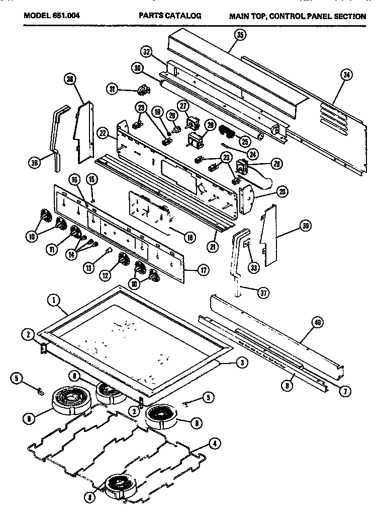 02 - MAIN TOP Diagram and Parts List for 651004  Maytag Microwave Oven Combo