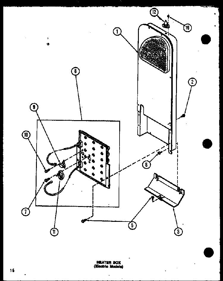 Heater Box Diagram and Parts List for CE3402L P1118309WL Amana Dryer