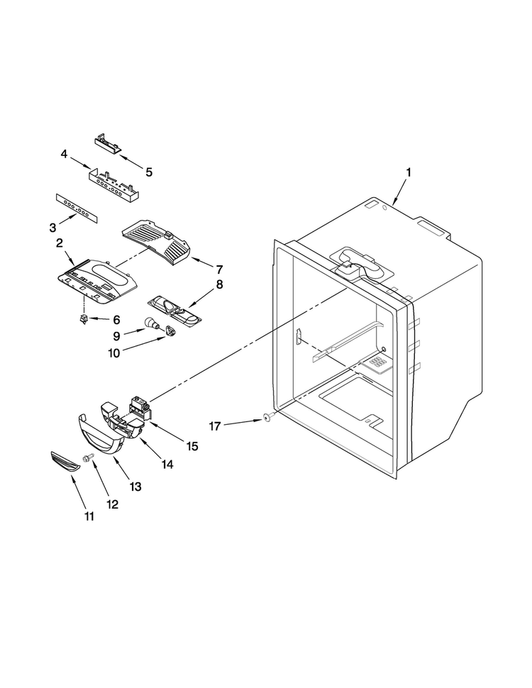 Refrigerator Liner Parts Diagram and Parts List for ABB1922FED2  Amana Refrigerator