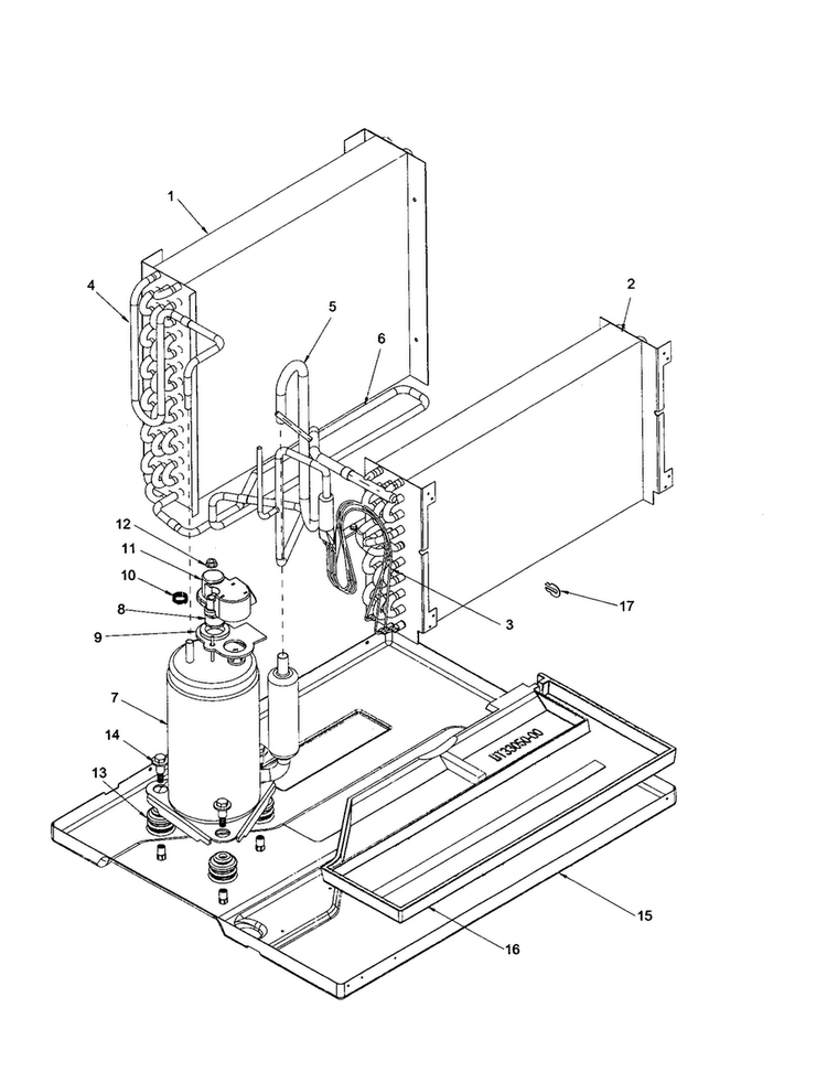 Compressor Assembly Diagram and Parts List for TE10085W2A-TE10085W2A  Amana Air Conditioner