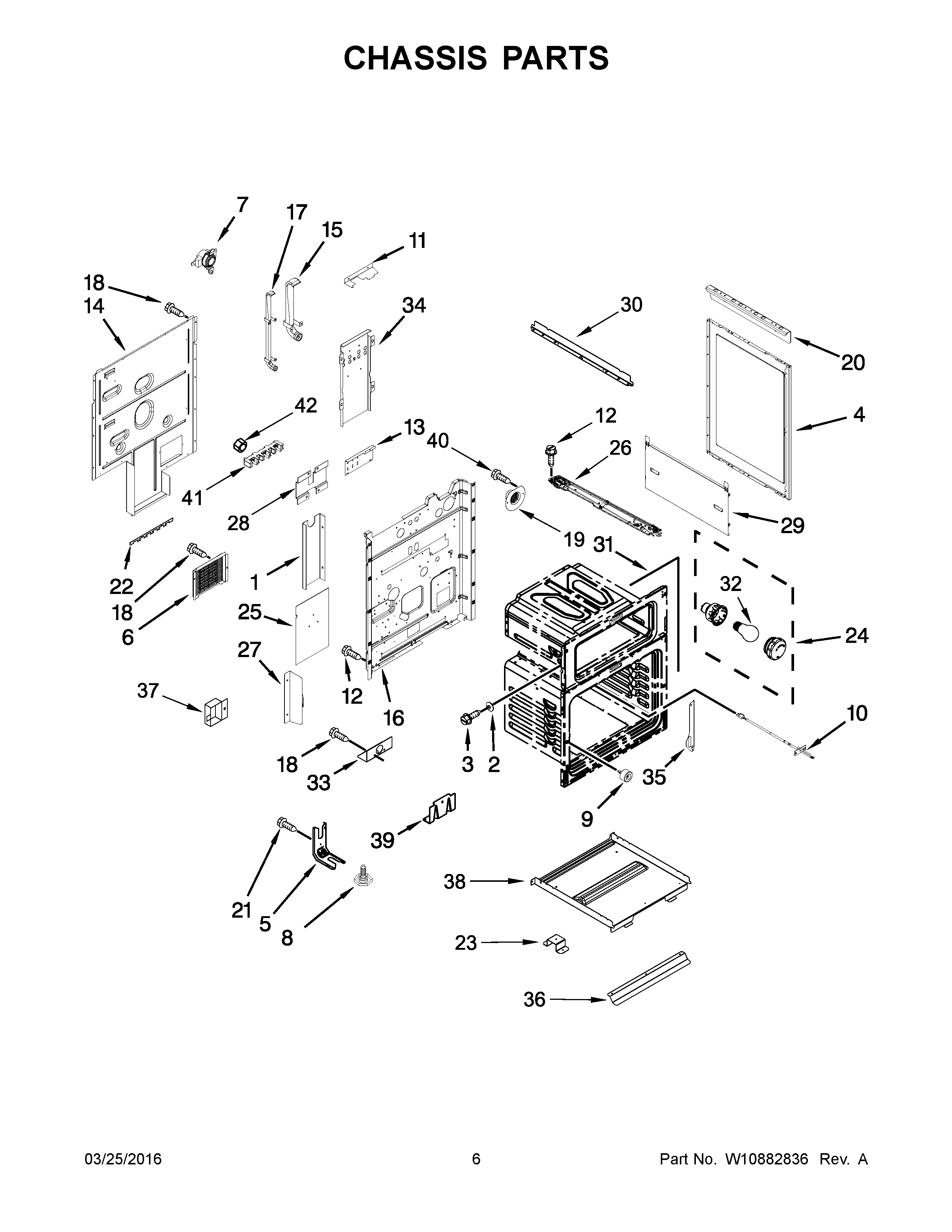 04 - CHASSIS PARTS Diagram and Parts List for YMET8720DS03  Maytag Range