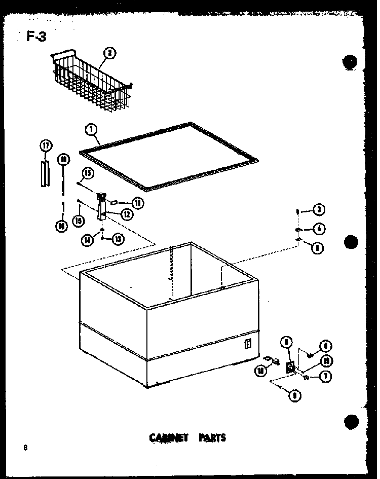 Cabinet Parts Diagram and Parts List for CD-10B-A P60330-92WA Amana Freezer