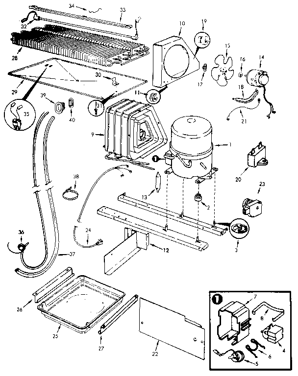 Unit Compartment & System Diagram and Parts List for JRT172RB MAJ21A Jenn-Air Refrigerator