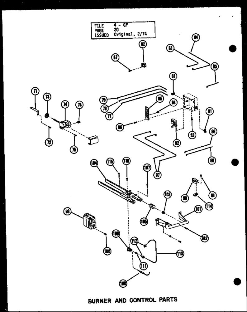 Burner And Control Parts 3 Diagram and Parts List for GC-120DE P96331-8F Amana Furnace