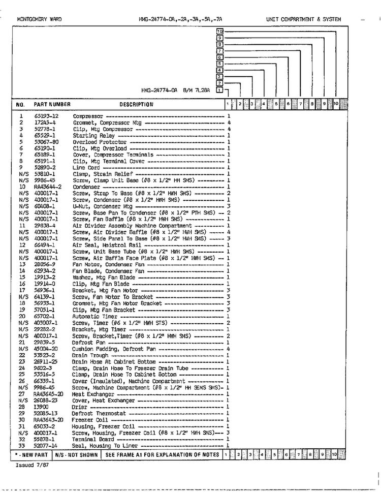 Unit Compartment And System Page 2 Diagram and Parts List for 24774A  Admiral Refrigerator
