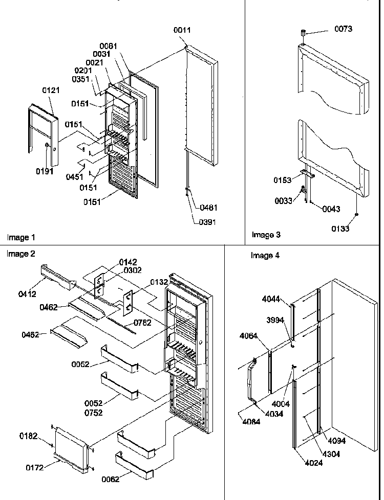 Refrigerator Door Diagram and Parts List for SRD327S3W-P1307105WW  Amana Refrigerator