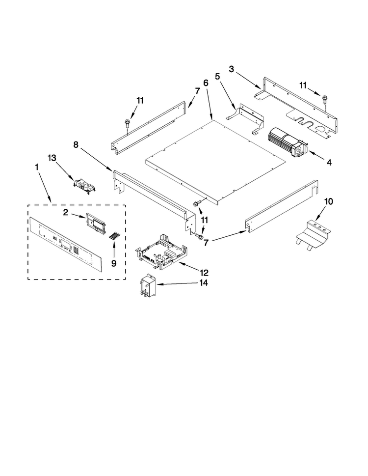 Control Panel Parts Diagram and Parts List for JJW2827WS01  Jenn-Air Wall Oven