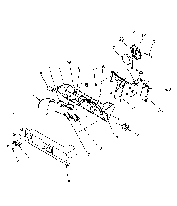 Ice And Water Cavity Diagram and Parts List for SSD21SL-P1193901WL  Amana Refrigerator