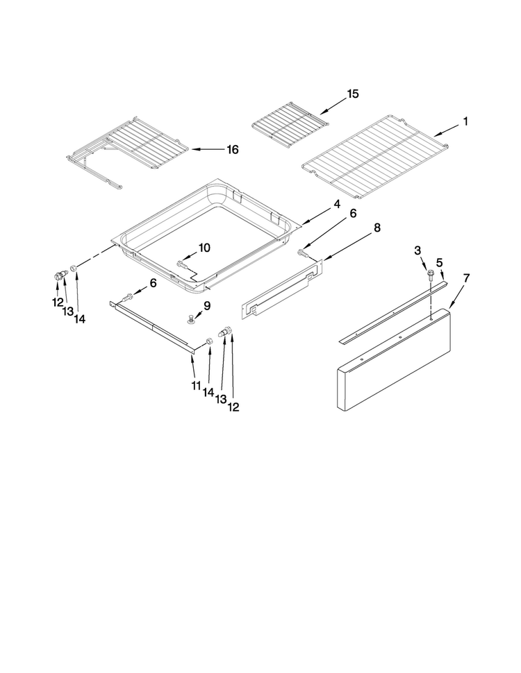 Drawer And Rack Parts Diagram and Parts List for MGR5875QDQ1  Maytag Range