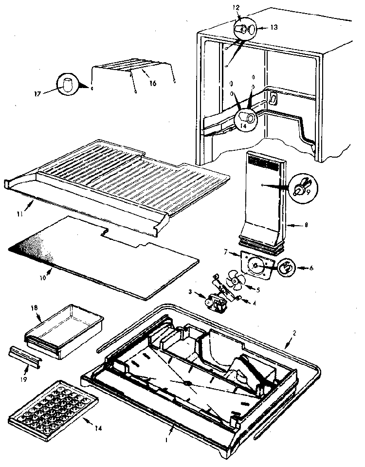 Refrigerator/freezer Compartment Diagram and Parts List for JRT153LB M7C51B Jenn-Air Refrigerator