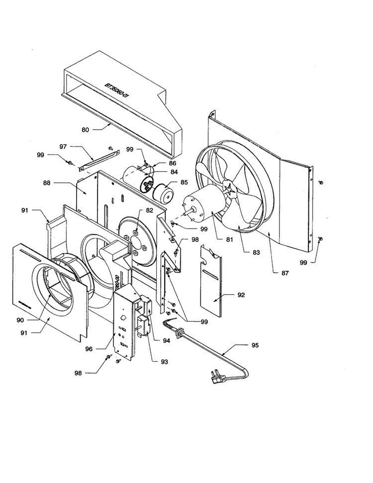 Center Partition Assy Diagram and Parts List for AC05087M1D-P1225002R  Amana Air Conditioner