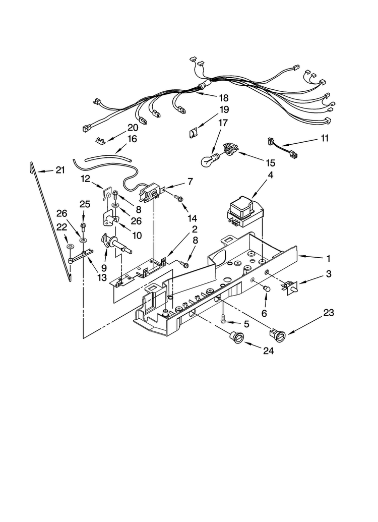 Control Parts Diagram and Parts List for MSD2242VEU00  Maytag Refrigerator