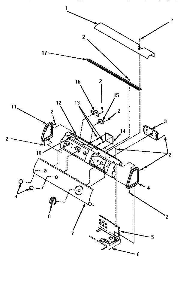 Graphic Panel, Control Hood & Controls Diagram and Parts List for LGM549L-P1176708WL  Amana Dryer