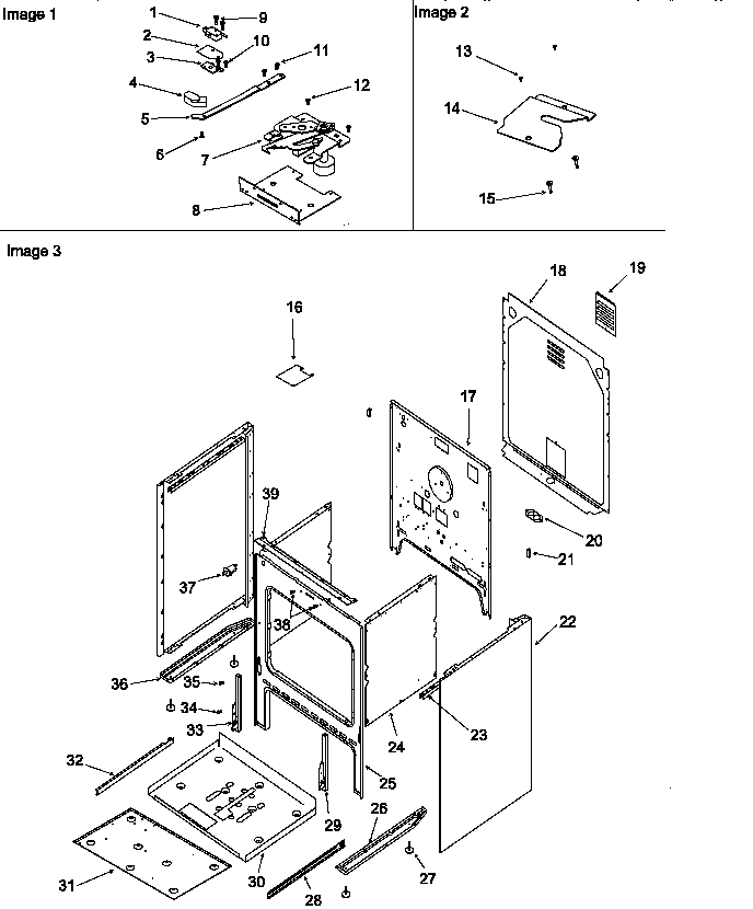 Cabinet Diagram and Parts List for ART6110E-P1143424NE  Amana Range