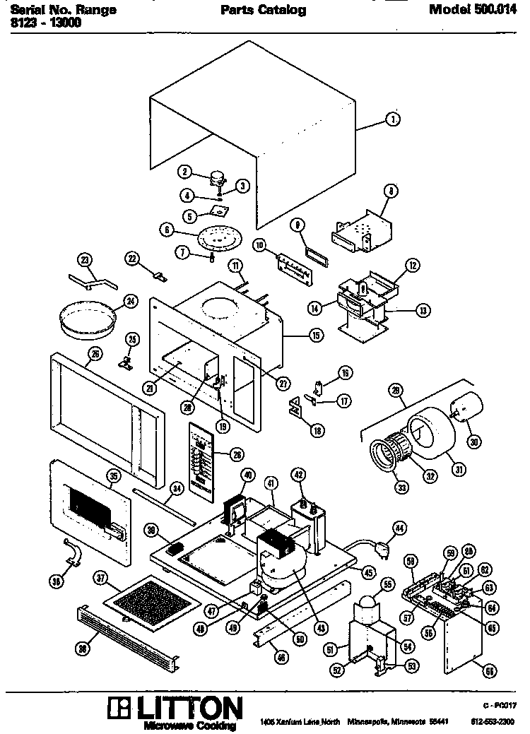 Section 21 Diagram and Parts List for 70 0502 Amana Microwave
