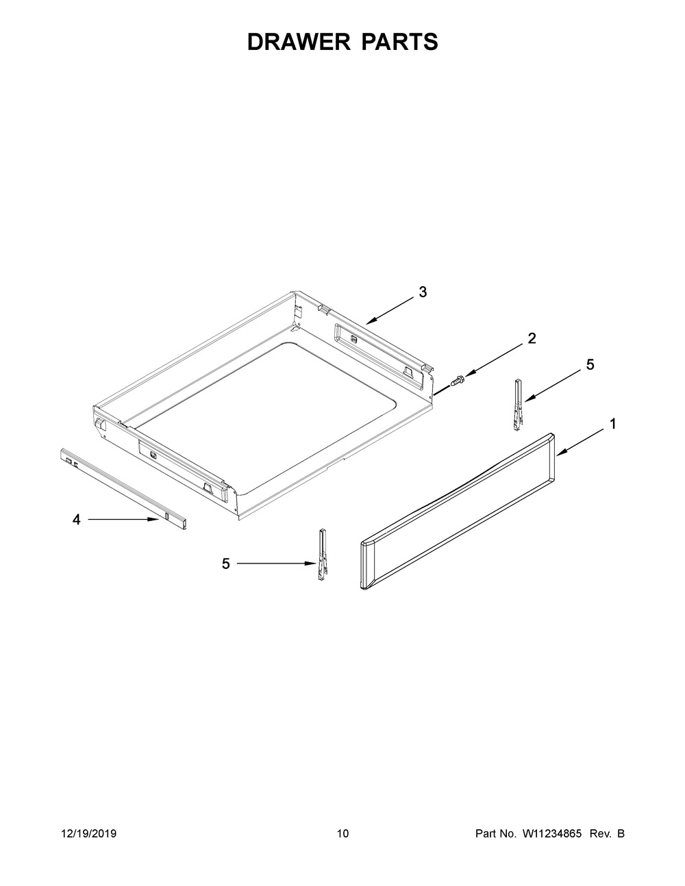 Drawer Parts Diagram and Parts List for MER8800FZ2  Maytag Range