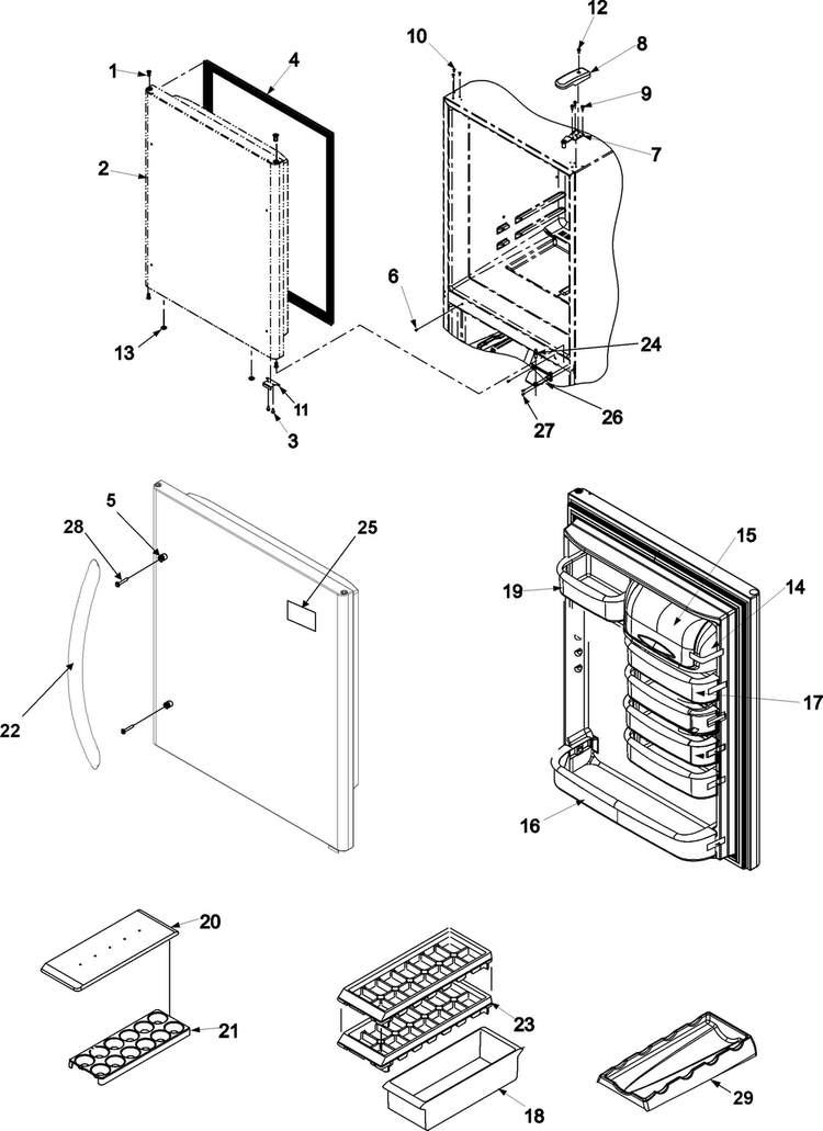 Refrigerator Door Diagram and Parts List for ABL2227FES0  Amana Refrigerator