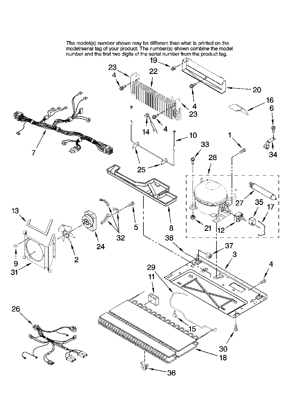 Unit parts, optional parts (not included) Diagram and Parts List for MFI2569VEM0  Maytag Refrigerator