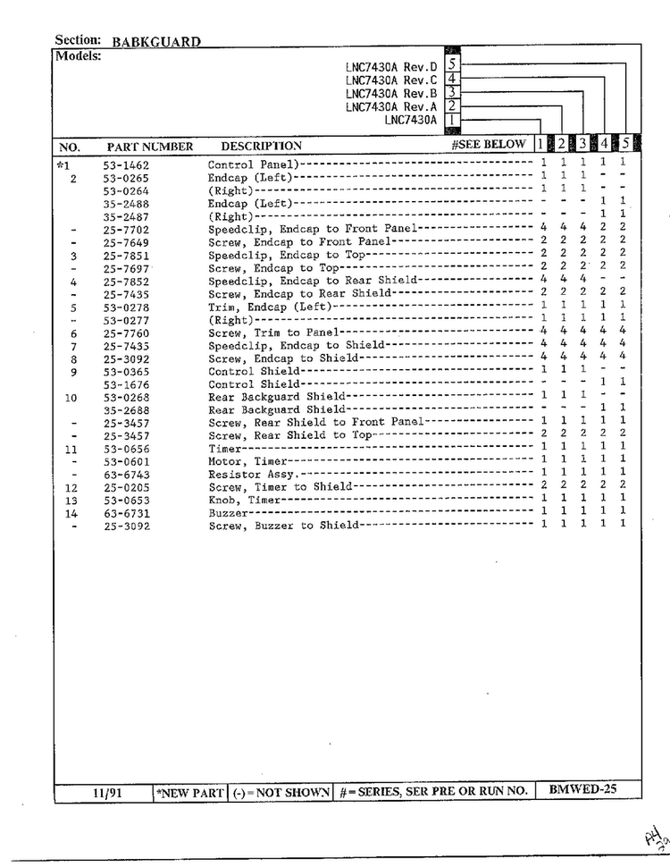 Backguard Page 2 Diagram and Parts List for 7430A REV D Norge Dryer