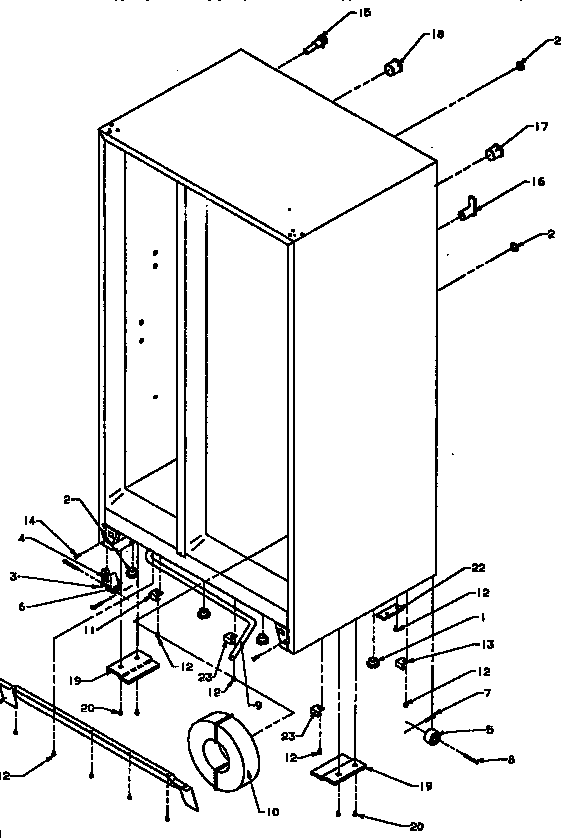 Drain And Rollers Diagram and Parts List for SXD25A-P1162436W  Amana Refrigerator