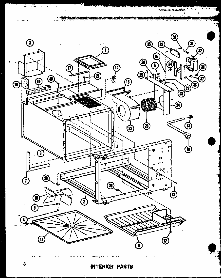 Interior Parts Diagram and Parts List for RVH-2 P72908-3M Amana Range Hood