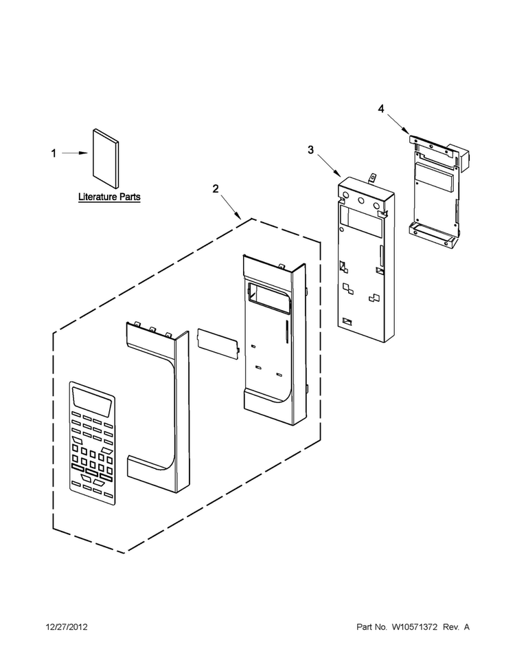 Control Panel Parts Diagram and Parts List for AMV2174VAD6  Amana Microwave